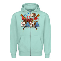 Seafoam ballpark mama Zipper Hoodie - AdoDesignShop