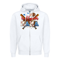 White ballpark mama Zipper Hoodie - AdoDesignShop