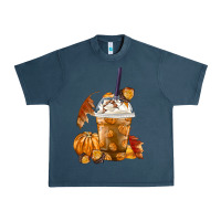 Midnight Navy Pumpkin Spice Coffee Urban Heavy Tee - FaDigitalArtStudio