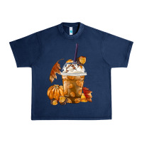 Navy Pumpkin Spice Coffee Urban Heavy Tee - FaDigitalArtStudio