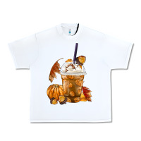 White Pumpkin Spice Coffee Urban Heavy Tee - FaDigitalArtStudio