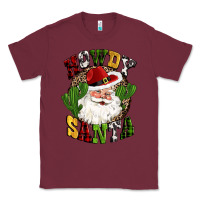 Burgundy howdy santa western cactus christmas Classic Tee - CowGirlArtShop