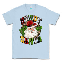 Dusty Blue howdy santa western cactus christmas Classic Tee - CowGirlArtShop