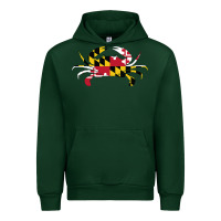 Forest Green Maryland Crab State Pride Flag Urban Hoodie - maiPhamDesign