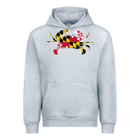 Heather Grey Maryland Crab State Pride Flag Urban Hoodie - maiPhamDesign
