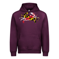 Mauve Wine Maryland Crab State Pride Flag Urban Hoodie - maiPhamDesign