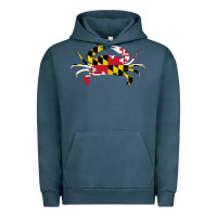 Pigment Midnight Navy Maryland Crab State Pride Flag Urban Hoodie - maiPhamDesign