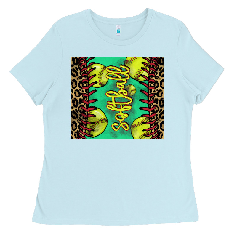 Softball Leopard Tumbler Ladies Tee by HowdyJamesFarm | Teevron