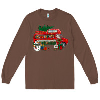 Chestnut christmas santa claus with retro van Long Sleeve Tee - BundleAndBundleShop