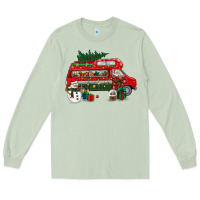 Matcha christmas santa claus with retro van Long Sleeve Tee - BundleAndBundleShop