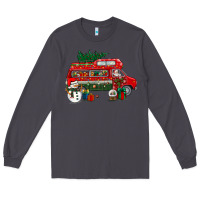 Smoke christmas santa claus with retro van Long Sleeve Tee - BundleAndBundleShop