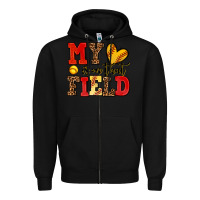 Black my heart is on that field softball Zipper Hoodie - AdoDesignShop