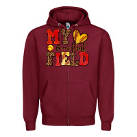 Burgundy my heart is on that field softball Zipper Hoodie - AdoDesignShop