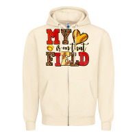 Sandshell my heart is on that field softball Zipper Hoodie - AdoDesignShop