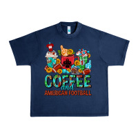Navy Coffee And American Football Coffee Cups Urban Heavy Tee - FaDigitalArtStudio