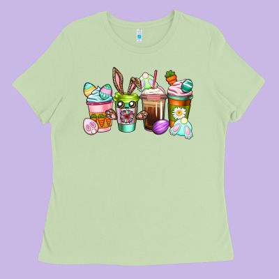 Easter Coffee Cups Easter Day Ladies Tee Designed By Cowgirlartshop