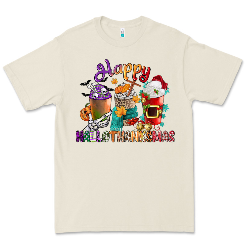 Hallothanksmas Coffee Cups Premium Tee by CowGirlArtShop | Teevron
