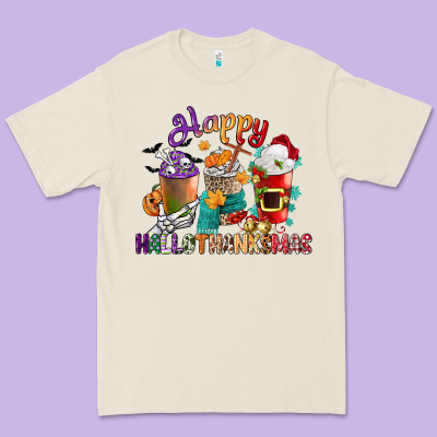 Hallothanksmas Coffee Cups Premium Tee Designed By Cowgirlartshop