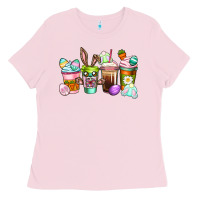 Bubblegum Pink Easter coffee cups Easter Day Ladies Tee - CowGirlArtShop