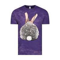Cloud Purple Easter bunny back view Vintage Tee - OliviaCreatesArt