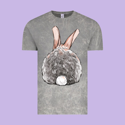Easter Bunny Back View Vintage Tee Designed By Oliviacreatesart