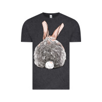 Vintage Black Easter bunny back view Vintage Tee - OliviaCreatesArt