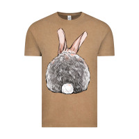 Vintage Coffee Easter bunny back view Vintage Tee - OliviaCreatesArt