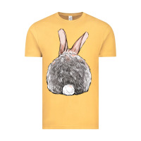 Vintage Mustard Easter bunny back view Vintage Tee - OliviaCreatesArt