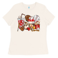 Bone Baseball coffee cups Ladies Tee - HowdyJamesFarm
