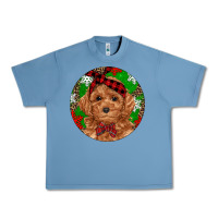 Pebble Blue Christmas Toy Poodle Urban Heavy Tee - RanaPortraitStore