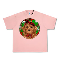 Salmon Christmas Toy Poodle Urban Heavy Tee - RanaPortraitStore