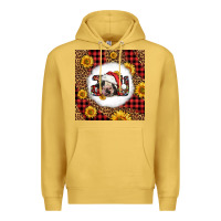 Antique Gold joy christmas cow Premium Hoodie - LillyAllenDesigns