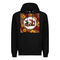Black joy christmas cow Premium Hoodie - LillyAllenDesigns
