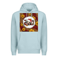 Blue Mist joy christmas cow Premium Hoodie - LillyAllenDesigns