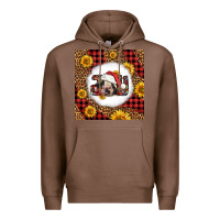 Chestnut joy christmas cow Premium Hoodie - LillyAllenDesigns
