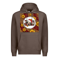 Coffee joy christmas cow Premium Hoodie - LillyAllenDesigns