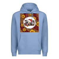 Colony Blue joy christmas cow Premium Hoodie - LillyAllenDesigns