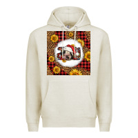 Oatmeal Heather joy christmas cow Premium Hoodie - LillyAllenDesigns