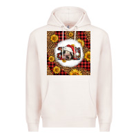 Pale Pink joy christmas cow Premium Hoodie - LillyAllenDesigns