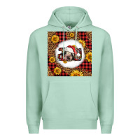 Seafoam joy christmas cow Premium Hoodie - LillyAllenDesigns