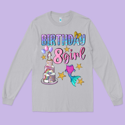 Birthday Girl 8 Long Sleeve Tee Designed By Bundleandbundleshop