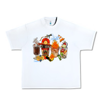 White Firefighter Coffee Cups Urban Heavy Tee - FaDigitalArtStudio