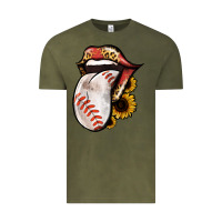 Vintage Olive Baseball Tongue Vintage Tee - Jasminsmagicworld
