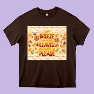 Fall Breeze Crunchy Leaves Heavy Core Tee Designed By Tumblerdesignbyshophia