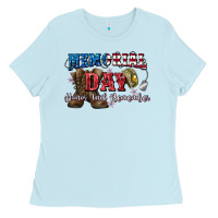 Baby Blue Memorial day honor ans remember Ladies Tee - CowGirlArtShop