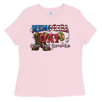 Bubblegum Pink Memorial day honor ans remember Ladies Tee - CowGirlArtShop