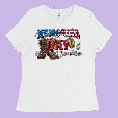Memorial Day Honor Ans Remember Ladies Tee Designed By Cowgirlartshop