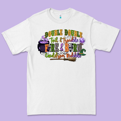 Double Double Toil And Trouble Fire And Burn Cauld Premium Tee Designed By Cowgirlartshop