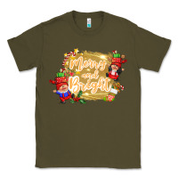 Army Green merry and bright gnome Classic Tee - CowGirlArtShop