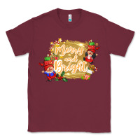 Burgundy merry and bright gnome Classic Tee - CowGirlArtShop